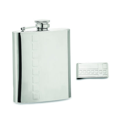 8 oz. Stainless Steel Flask & Money Clip Gift Set