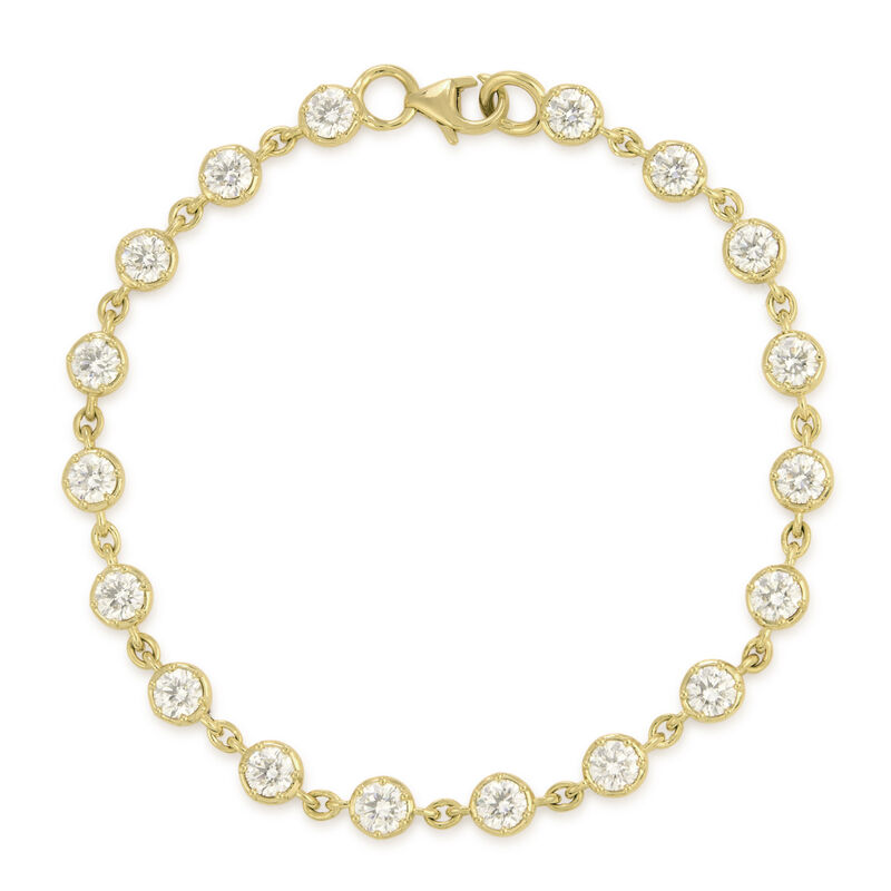 Lab Grown Diamond 4 1/2ctw. Bezel Set Bracelet in Gold Plated Sterling Silver image number null