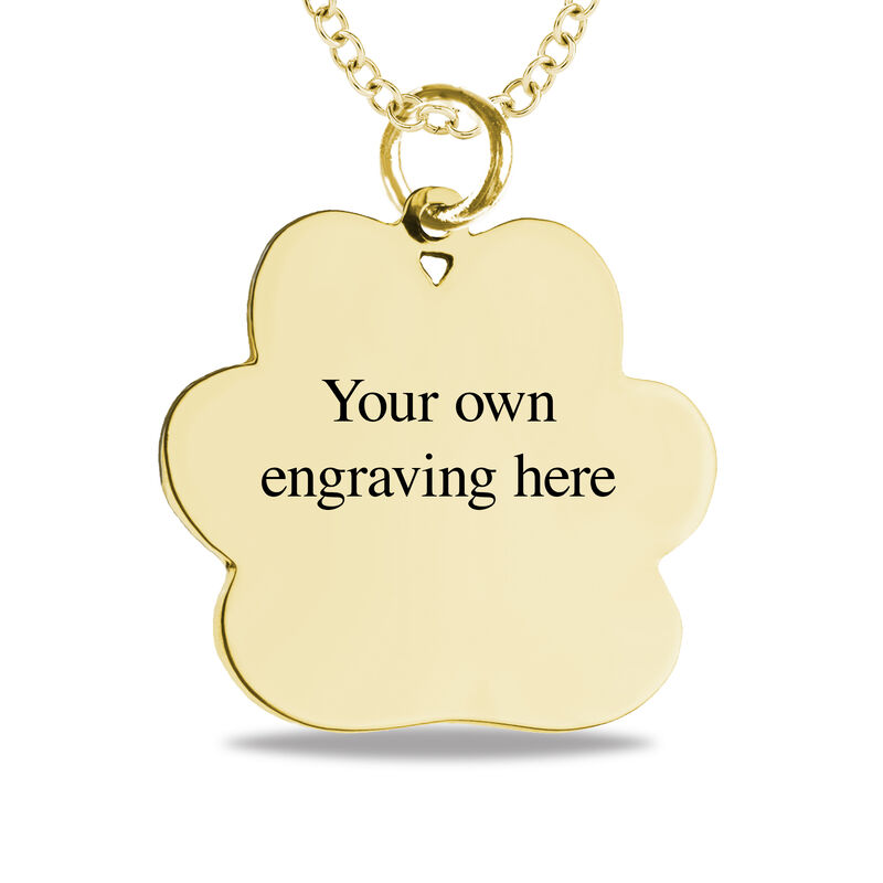Pet Paw Photo Pendant in 10k Yellow Gold image number null