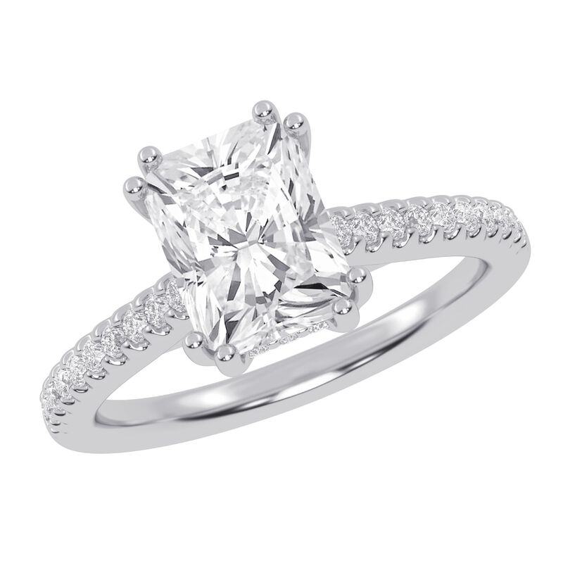 Radiant-Cut Lab Grown 1 3/4ctw. Diamond Double Prong Classsic Engagement Ring in 14k White Gold image number null