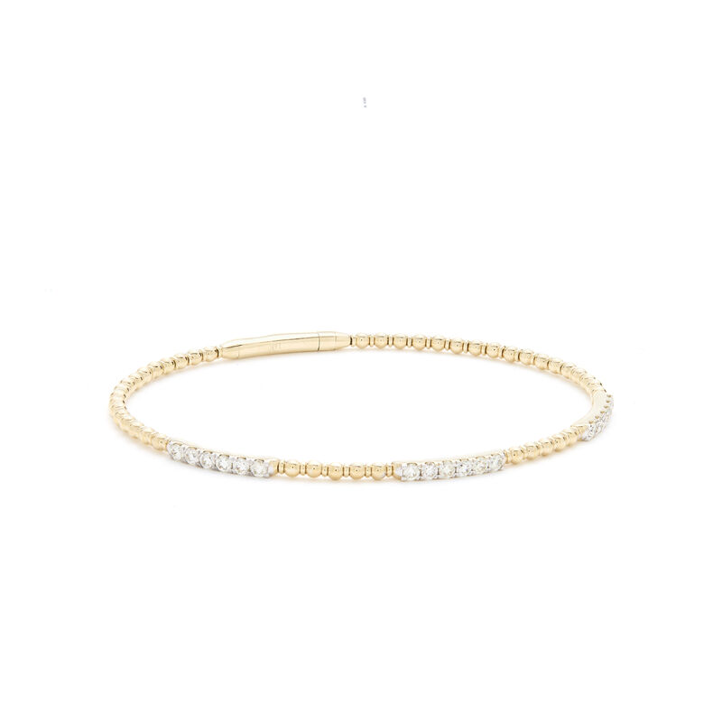 14kt. YG Diamond Bar Flexi Bangle image number null