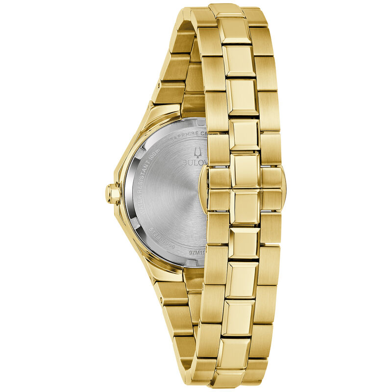 Bulova Ladies' Prestige White Mother of Pearl Dial Gold-Tone Bracelet 32mm 97M119 image number null