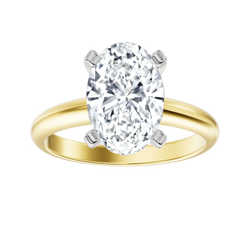 Oval Lab Grown Diamond 6ct Solitaire Engagement Ring in 14k Yellow Gold image number null