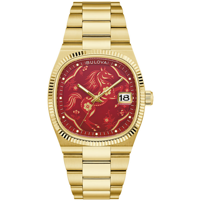 Bulova Limited Edition Super Seville Year of the Horse Gold Tone Watch 97B242 image number null