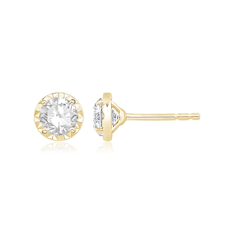 Round Lab Grown Diamond 1ctw. Stud Earrings in 10k Yellow Gold image number null