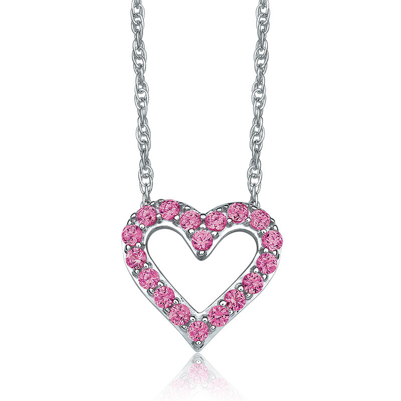 Pink Sapphire Open-Heart Pendant image number null