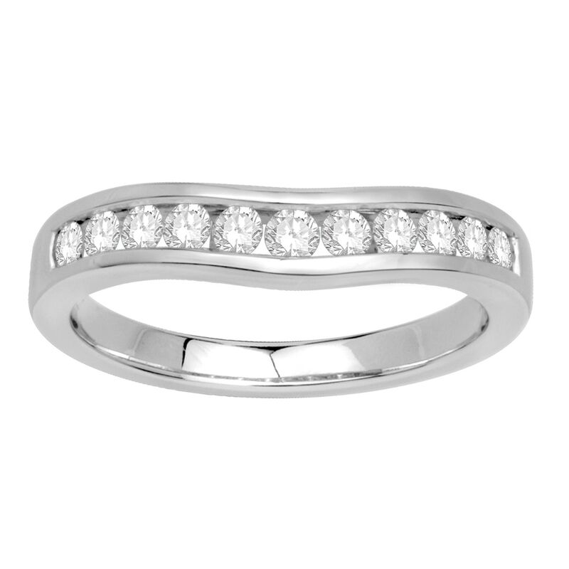 Round 3/8ctw. Channel-Set Contour Diamond Band in 14k White Gold image number null