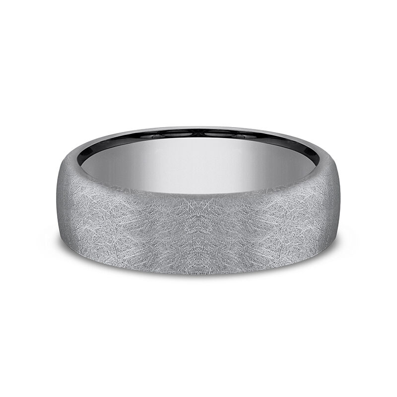 Darkened Tantalum Grey Swirl Finish 6.50mm Wedding Band Size 11 image number null