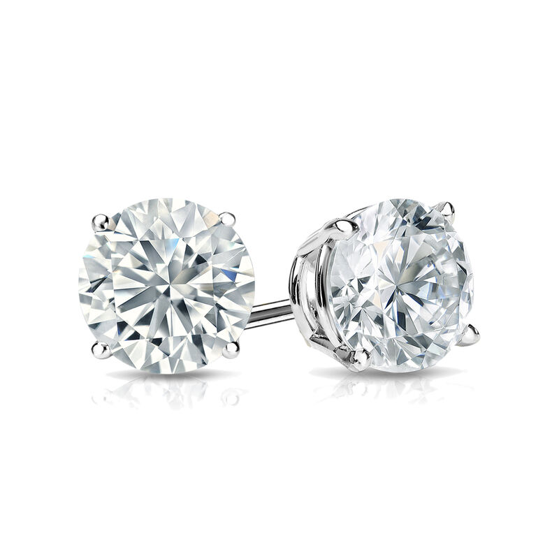 Brilliant-Cut Lab Grown 1ctw. EF VS Diamond Stud Earrings in 14k White Gold image number null