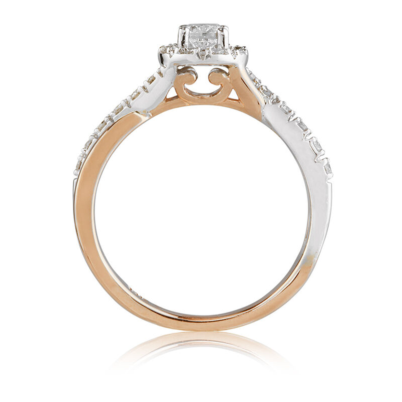Nora. Diamond ½ctw. Pavé Halo Engagement Ring in 14k Gold image number null