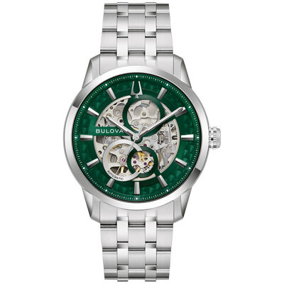 Bulova Sutton Automatic Green Skeleton Dial 96A329