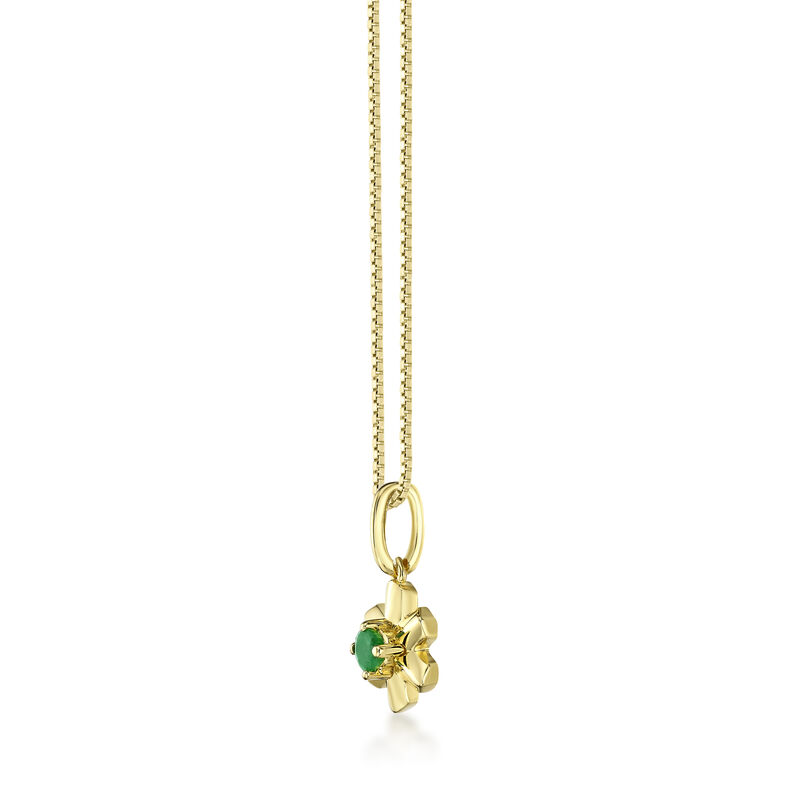 Emerald Flower Pendant in Gold Plated Sterling Silver image number null
