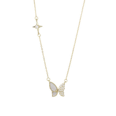 Butterfly Necklace in Gold-Plated Sterling Silver