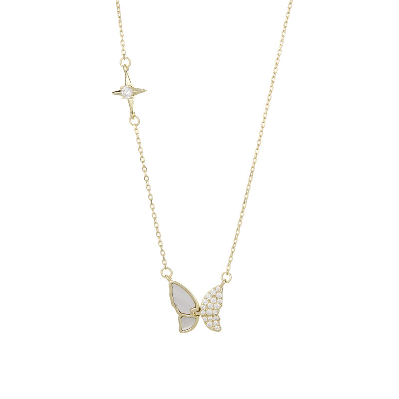 Butterfly Necklace in Gold-Plated Sterling Silver image number null