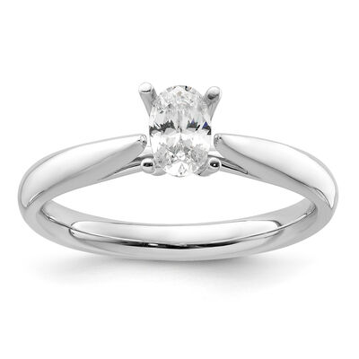 Oval-Cut 1/2ct. DEF VS SI Lab Grown Solitaire Engagement Ring in 14k White Gold