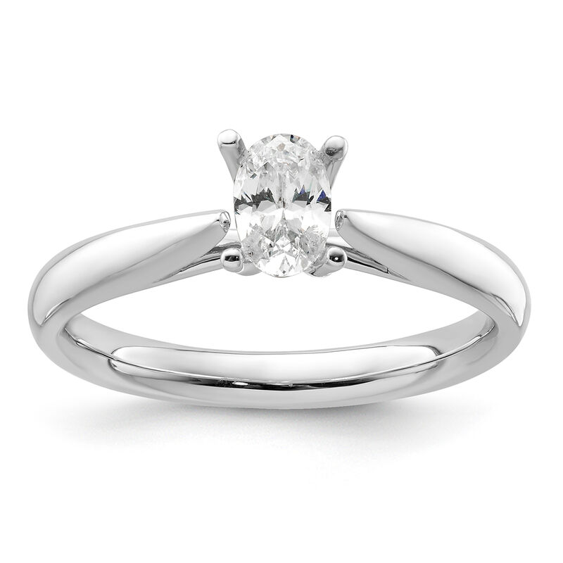 Oval-Cut 1/2ct. DEF VS SI Lab Grown Solitaire Engagement Ring in 14k White Gold image number null
