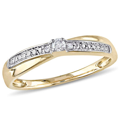 Round Cut Diamond Promise Ring .05ctw. in 10k Yellow Gold 