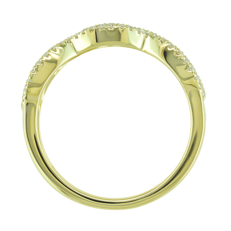 Diamond 3/4ctw. Scalloped Contour & 14k Yellow Gold Anniversary Ring image number null