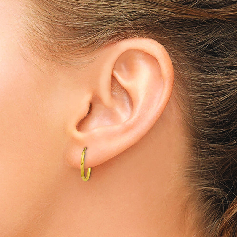 Endless 1.25mm Hoop Earrings in 14k Yellow Gold image number null