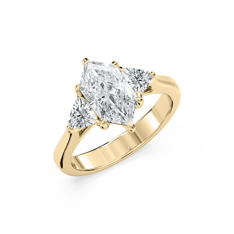 Duchess Marquise Lab Grown Diamond 2 3/4ctw. Three Stone Engagement Ring in 14k Yellow Gold image number null