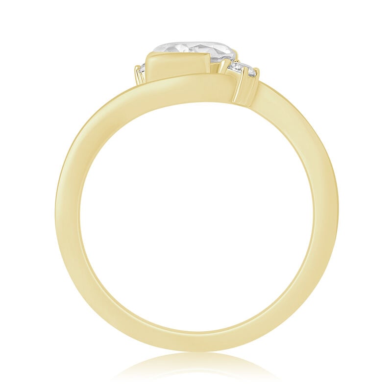 Princess Lab Grown Diamond 1 1/10ctw. Freeform Three Stone Engagement Ring in 14k Yellow Gold image number null