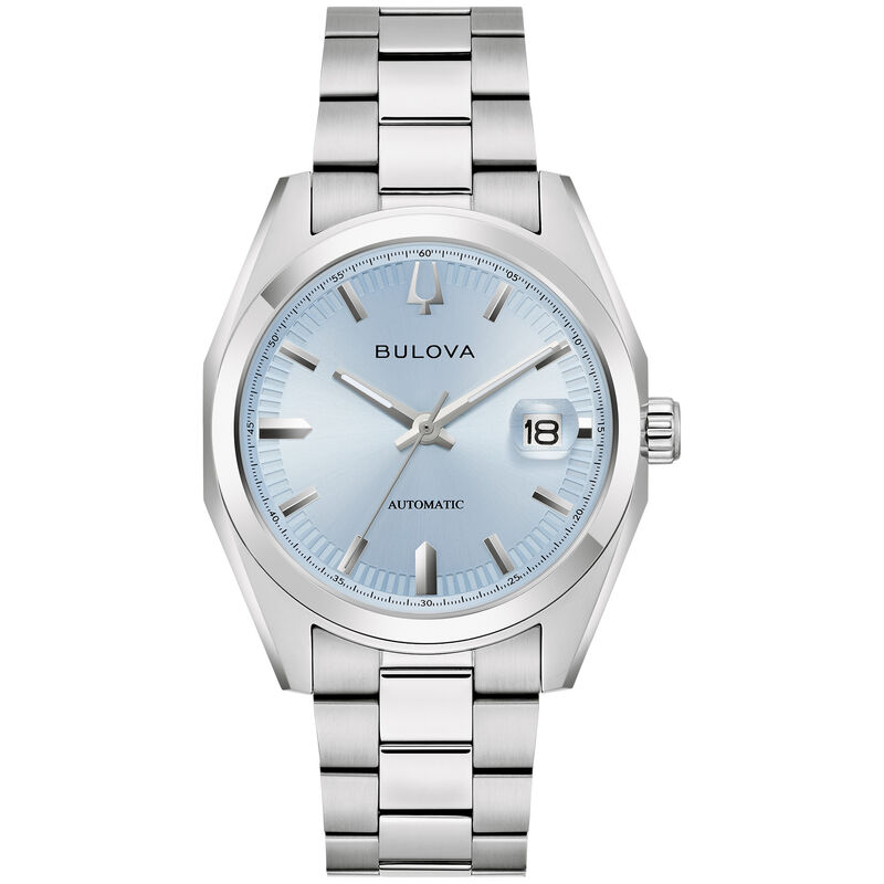 Bulova Men's Classic Automatic Blue Dial Stainless Steel 41mm Watch 96B469 image number null