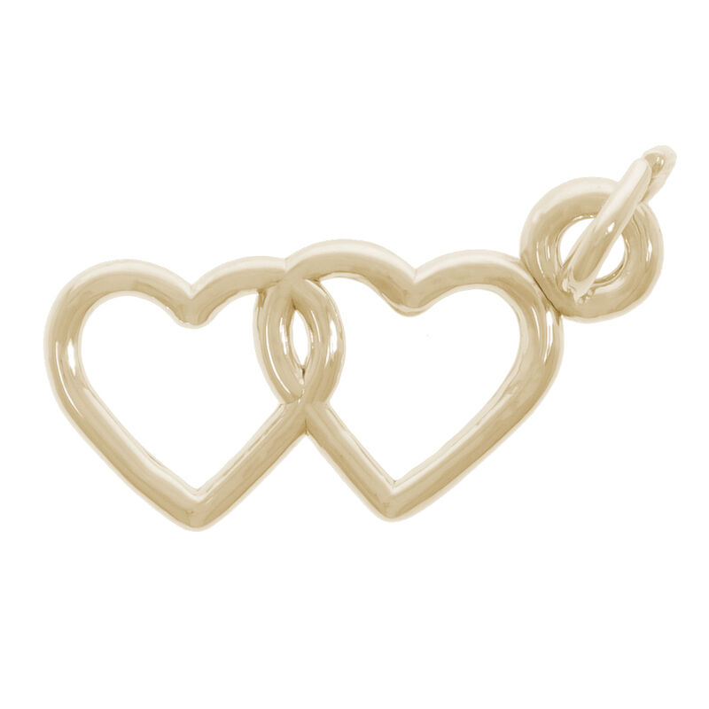 Two Hearts Entwined Charm in 10k Yellow Gold image number null