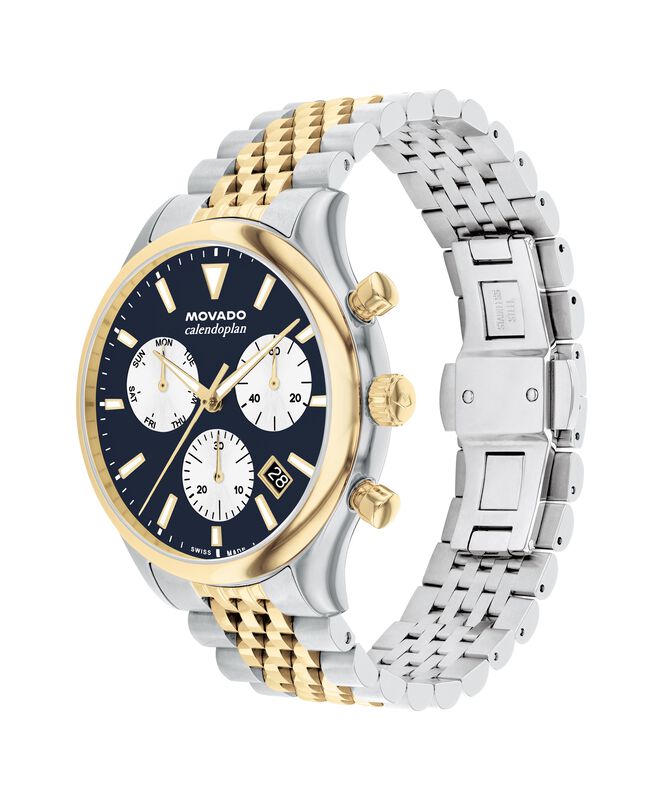 Movado Heritage Calendoplan Chronograph Watch Navy Dial 3650211 image number null