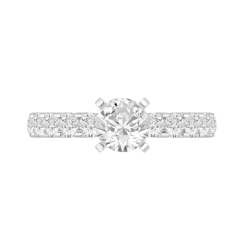 Brilliant-Cut Lab Grown 3/4ctw. Diamond Classic Elegance Engagement Ring Setting in 14k White Gold image number null