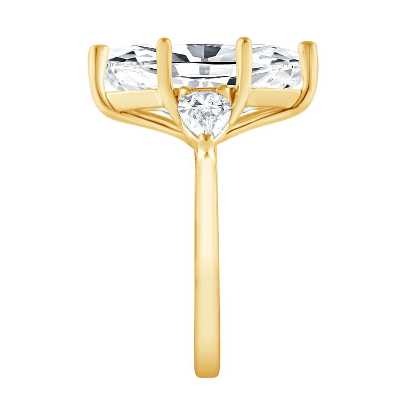 Marquise Lab Grown Diamond 6ctw. Three Stone Engagement Ring in 14k Yellow Gold image number null