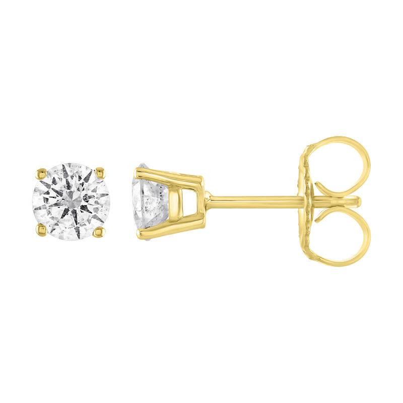 Brilliant-Cut 1/2tw. HI I2 Diamond Stud Earrings in 14k Yellow Gold image number null