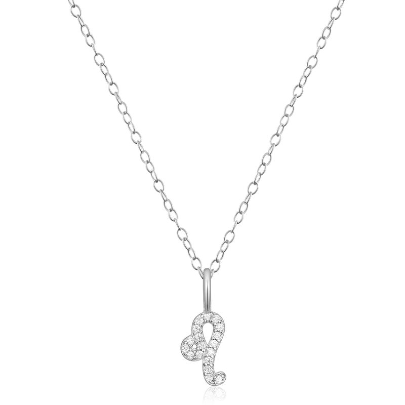 Lab Grown Diamond Leo Constellation Pendant Necklace in Sterling Silver image number null