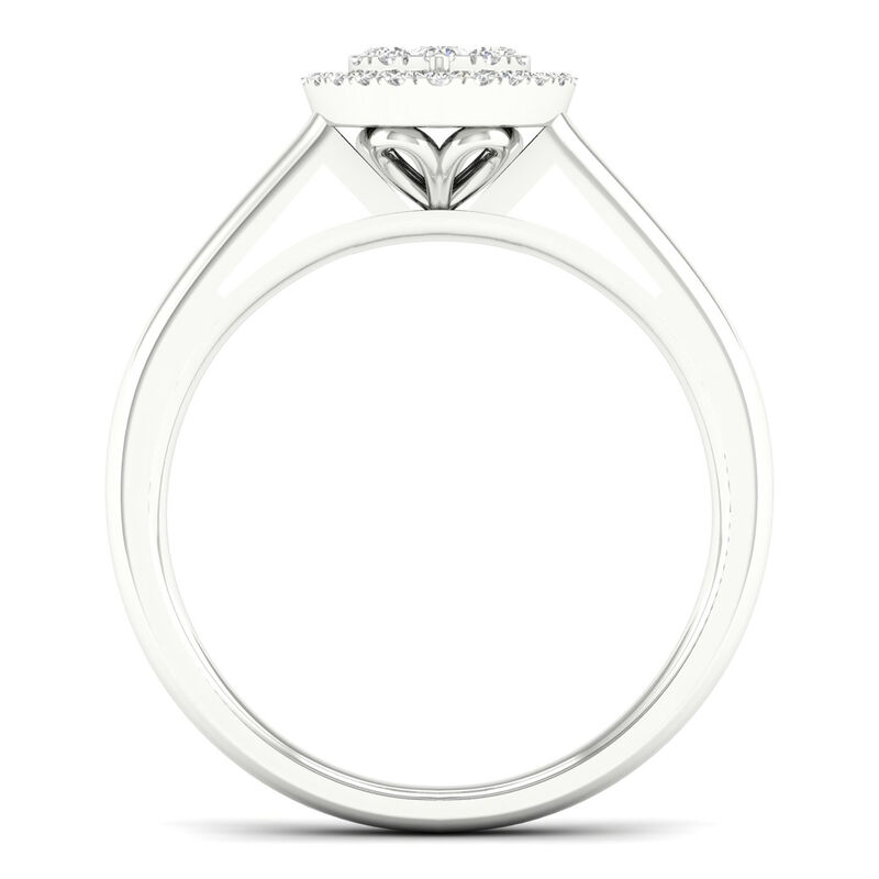 Diamond 1/4ctw. Heart Shape Cluster Promise Ring in 10k White Gold image number null