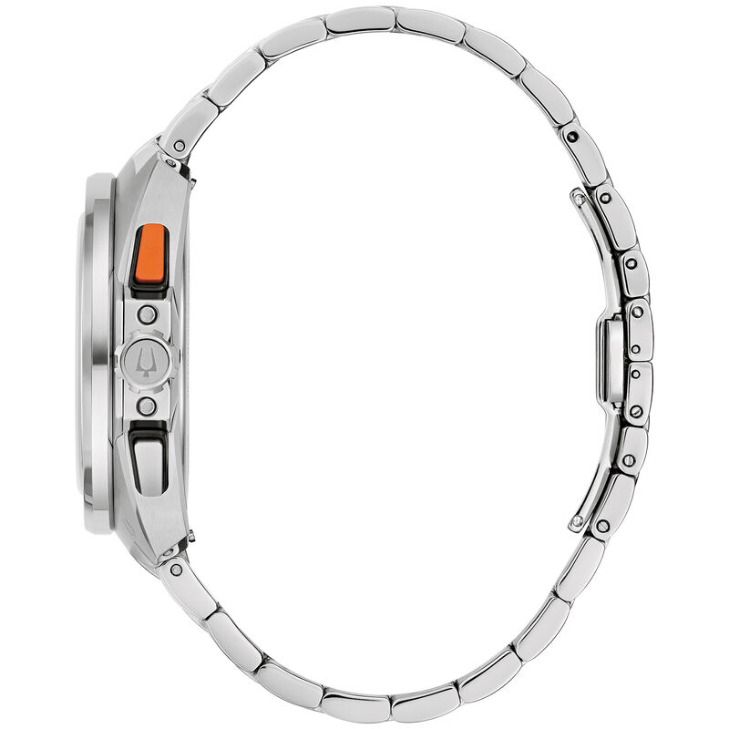 Bulova Men's Archive Series Chronograph Blue Tone Dial Stainless Steel 40mm Watch 98B432 image number null