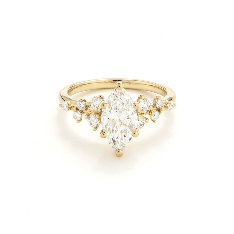Knightley. Marquise-Cut Lab Grown 2ctw. Diamond Bridal Set in 14k Yellow Gold image number null