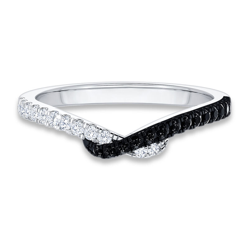 Diamond  Contour & 14k White Gold Anniversary Ring image number null