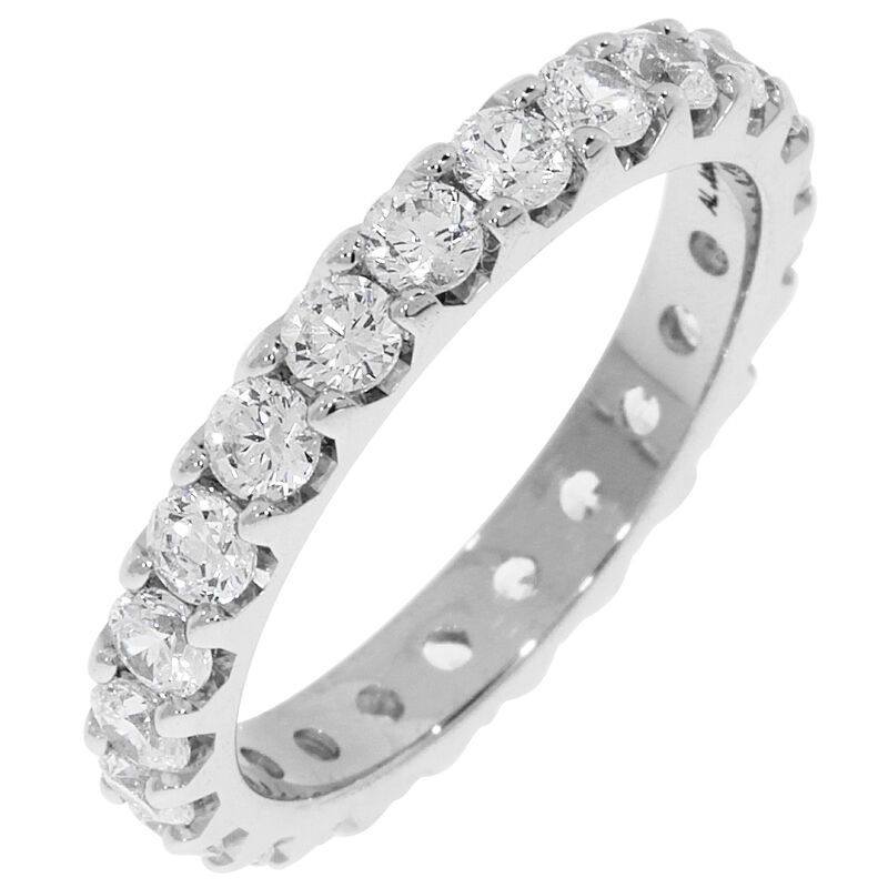 Round Prong Set 1.5ctw. Eternity Band in 14K White Gold (GH, SI2) image number null