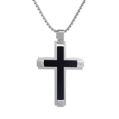 Men's Stainless Steel Cross With Screws 24"