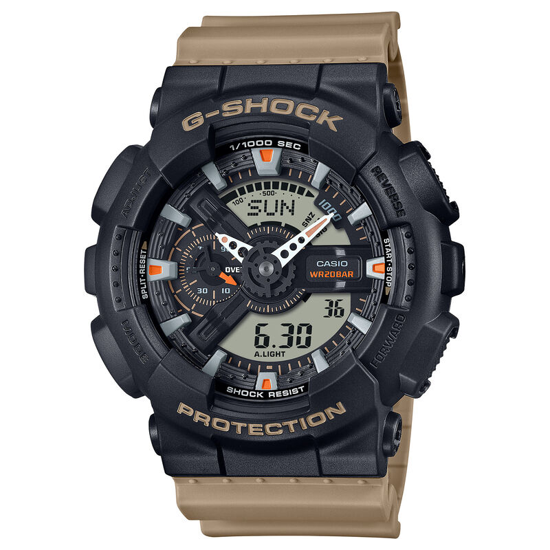 G-Shock Men's Icon Utility Black & Tan Resin 55mm Watch GA110TU-1A5 image number null
