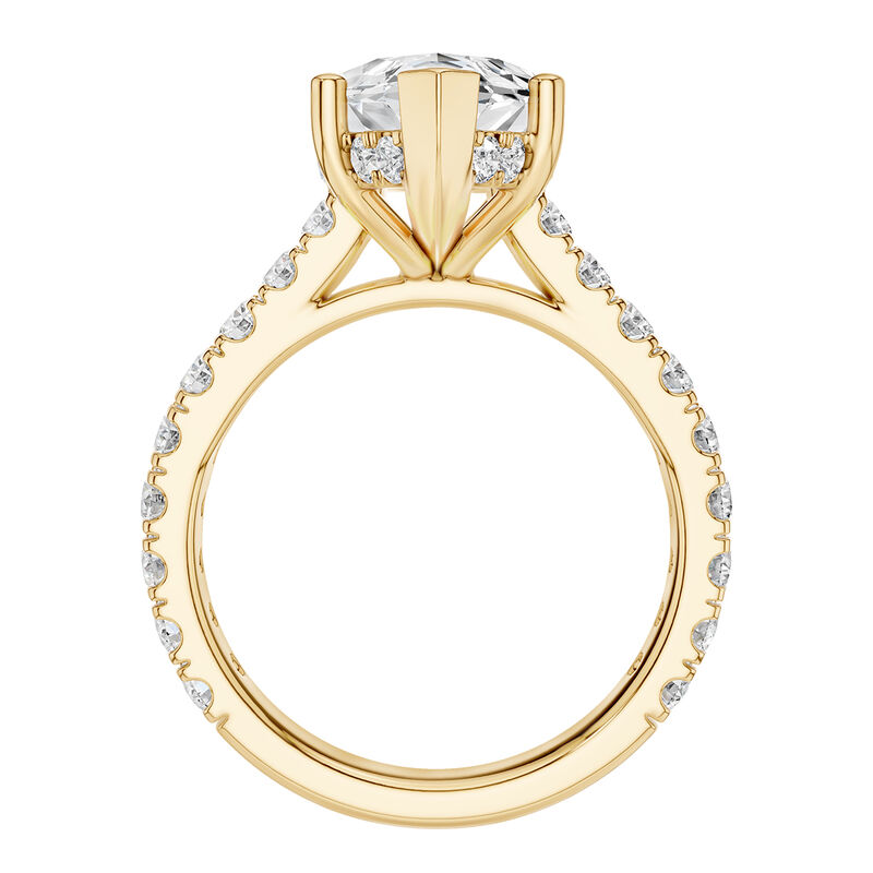 Marquise Lab Grown Diamond 6ctw. Hidden Halo Engagement Ring in 14k Yellow Gold image number null
