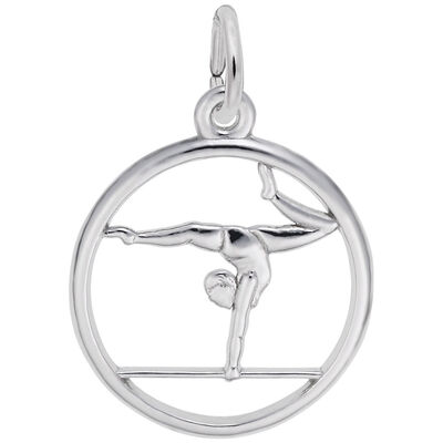 Gymnast Charm in 14K White Gold