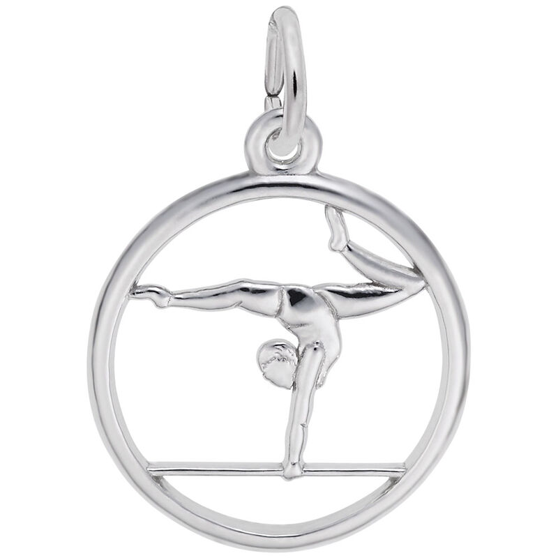 Gymnast Charm in 14K White Gold image number null