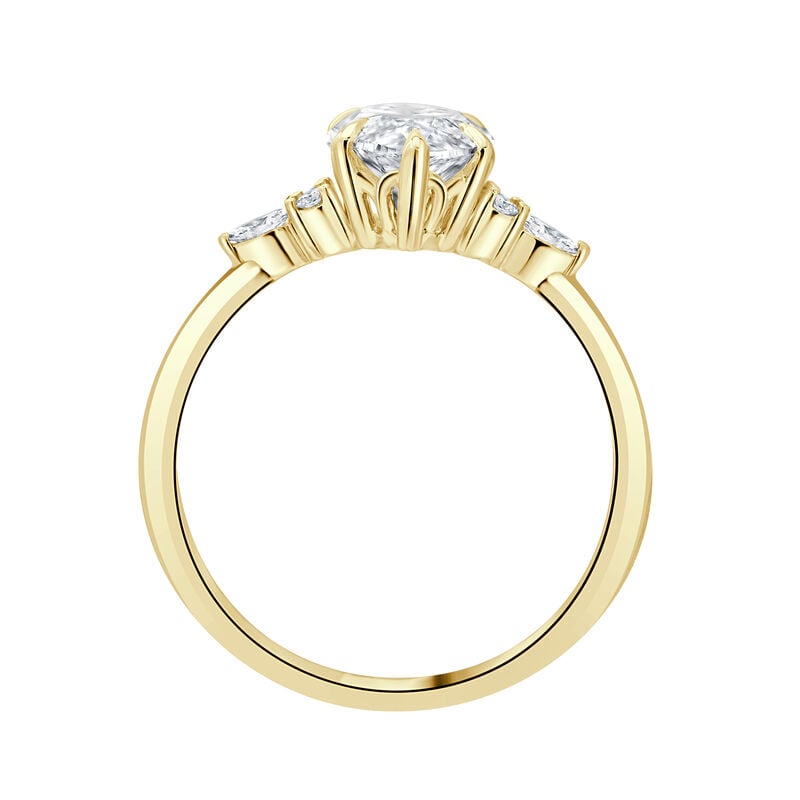 Marquise Lab Grown Diamond 2ctw. with Round and Marquise Accents Engagement Ring in 14k Yellow Gold image number null