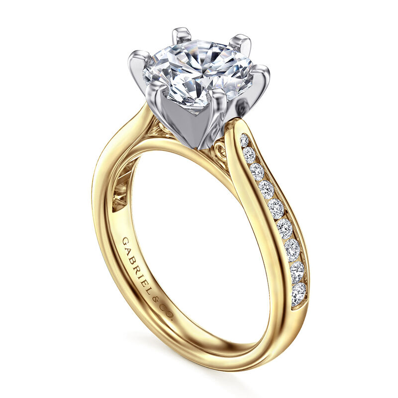 Gabriel & Co. "Danielle" 14k Yellow Gold Diamond Channel Round Setting image number null