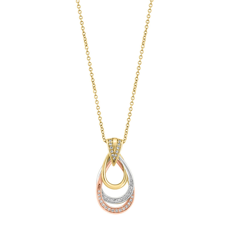 EFFY .15ctw. Diamond Fashion Pendant in 14k Tricolor Gold image number null