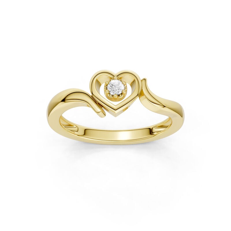 Lab Grown Diamond Open Heart Bypass Promise Ring in 10k Yellow Gold image number null