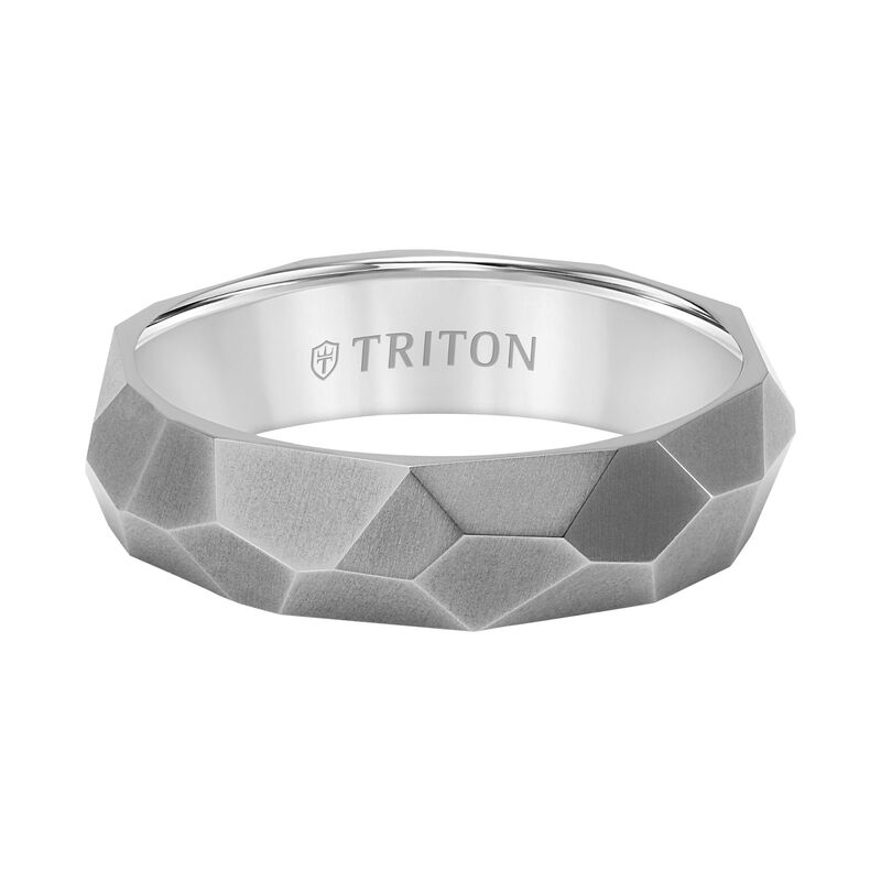 Men's Brushed & Titanium Wedding Ring (6mm) image number null