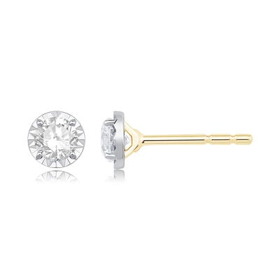 Lab Grown Diamond 1/2ctw. Stud Earrings in 10k Yellow Gold