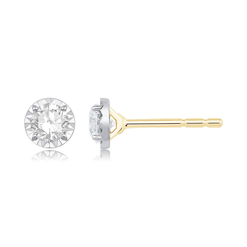 Lab Grown Diamond 1/2ctw. Stud Earrings in 10k Yellow Gold image number null