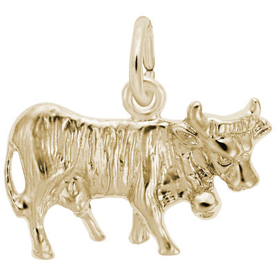 Cow Charm in 10k Yellow Gold